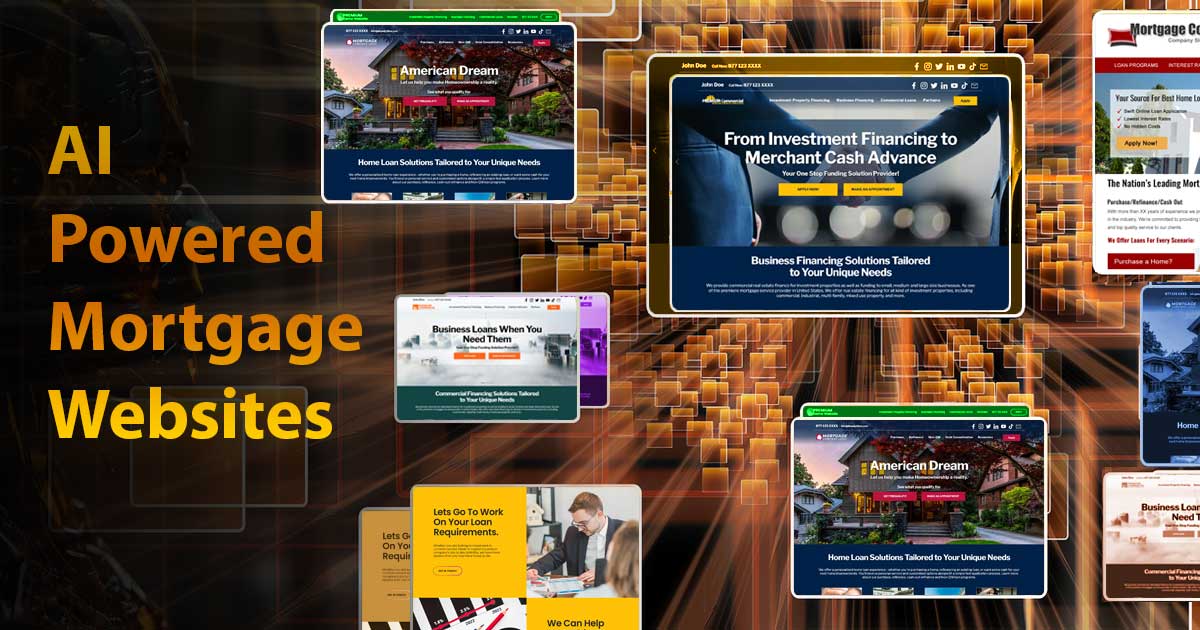Hosted mortgage company website platform displayed on a laptop