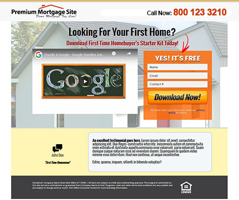 video landing page sample image one